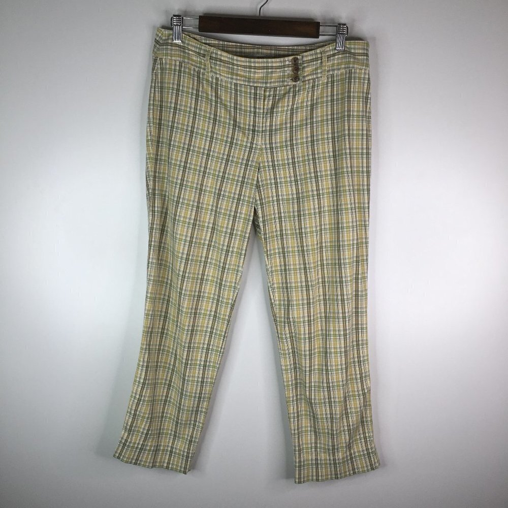 ann taylor loft marisa crop pants plaid